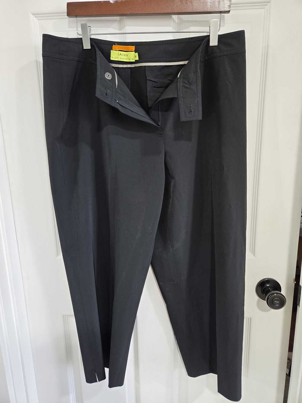 Alex Garfield Black Tailored Straight-Leg Dress Pants